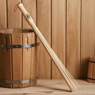 Веник для бани и сауны массажный Добропаровъ, бамбуковый фото