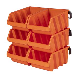 Набор лотков для метизов Blocker Master, с крепежом, 26,3 x 19,5 x 35 см, оранжевые, 6 шт фото