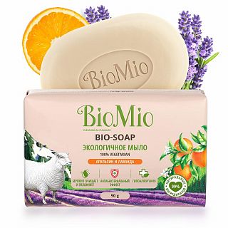 Туалетное мыло BioMio Bio-Soap Апельсин, лаванда и мята, 90 г фото