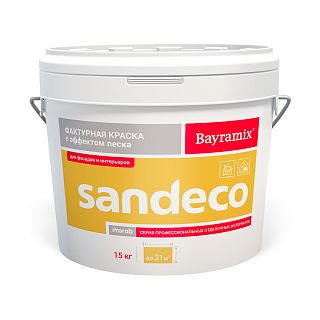 Краска фактурная Bayramix Sandeco Sd 001, акриловая, белая, 15 кг фото