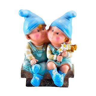 Фигурка садовая Сказка Мальчик с девочкой на лавке, 26 см фото