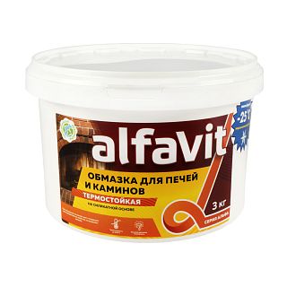 Обмазка для печей и каминов Alfavit серия Альфа, белая, 3 кг фото