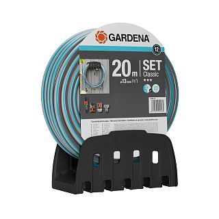 Кронштейн для шланга настенный Gardena, с шлангом Classic 1/2", 20 м, в дисплее фото