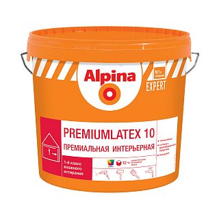 Краска интерьерная Alpina Expert Premiumlatex 10, база 1, белая, 2,5 л фото