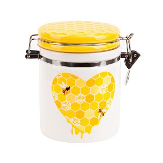 Банка для сыпучих продуктов Dolomite Honey, с клипсой, керамическая, 630 мл, 14 x 10 x 14,5 см фото