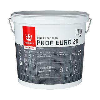 Краска для влажных помещений Prof Euro 20 TIKKURILA 2,7 л белая (база A) фото