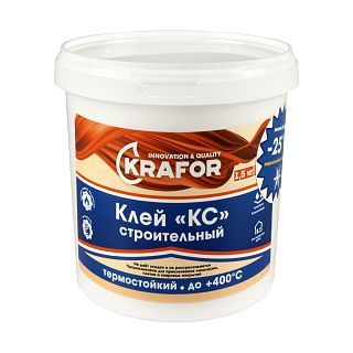 Клей КС Krafor строительный универсальный, для внутренних работ, 1,5 кг фото