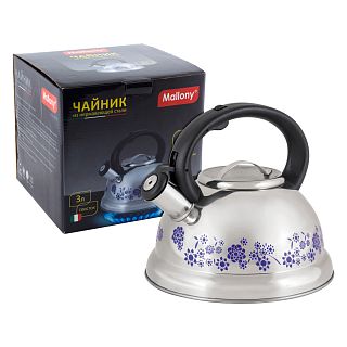 Чайник со свистком Mallony MAL-0417B 3 л, с рисунком меняющим цвет, нержавеющая сталь фото