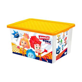 Ящик для игрушек на колесах Little Angel Фиксики, 61 x 40,5 x 33 см, 57 л, желтый фото