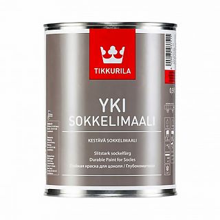 Краска для цоколя щелочестойкая Yki Sokkelimaali (Юки) TIKKURILA 9л белый (база А) фото