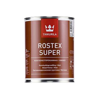 Грунтовка алкидная антикоррозионная Rostex Super (Ростекс Супер) TIKKURILA 1 л светло-серый фото