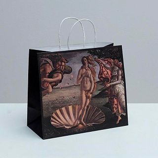 Пакет подарочный Дарите Счастье Рождение Венеры, крафтовый, 32 x 28 x 15 см фото