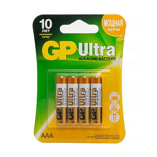 Батарейка GP Ultra Alkaline 24AU-2CR4, типоразмер ААА, 4 шт фото