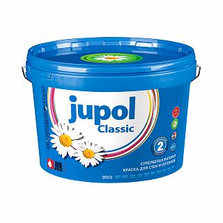 Краска для стен и потолка JUB Jupol Classic, матовая, супербелая, 2 л фото