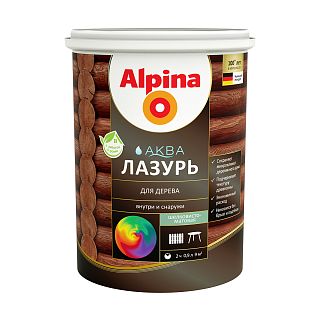 Защитная лазурь для дерева Alpina Аква, 0,9 л, бесцветная фото