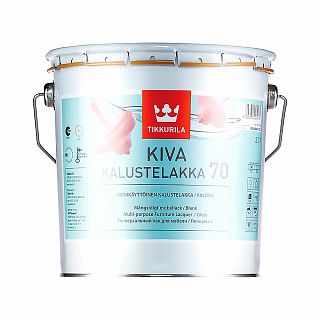 Лак акрилатный для мебели глянцевый Kiva 70 (Кива 70) TIKKURILA 0,9 л бесцветный (база EP) фото