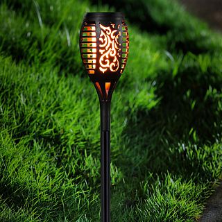 Светильник садовый Старт Маори Пламя, на солнечной батарее, IP44, 9,5 x 9,5 x 50 см фото