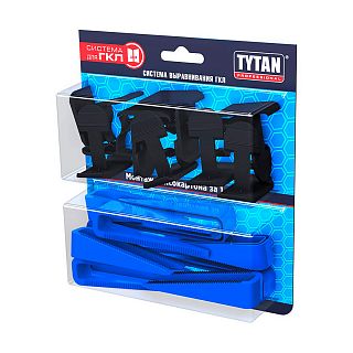 Система выравнивания гипсокартона Tytan Professional, клинья 10 шт + клипсы 10 шт фото