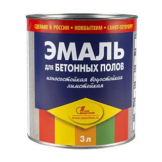 Эмаль для бетонных полов износостойкая Новбытхим, 3 л, желто-коричневая фото