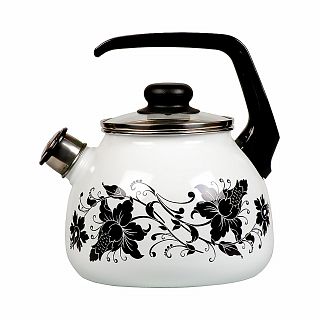 Чайник эмалированный со свистком Vitross Tango, 3 л, белоснежный фото