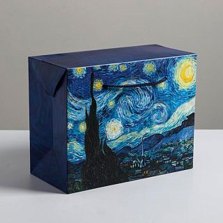 Пакет-коробка подарочный Дарите Счастье Ван Гог, 23 x 18 x 11 см фото