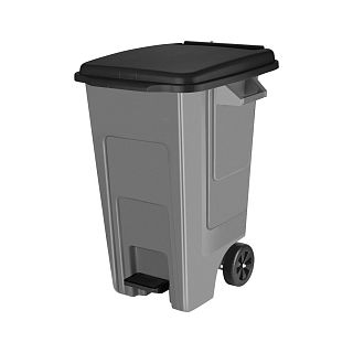 Бак для мусора Spin&Clean Freestyle, с педалью, на колесах, 100 л, темно-серый фото