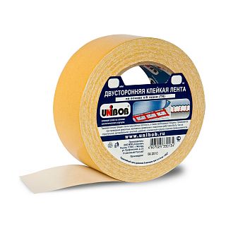 Скотч двусторонний тканевый Unibob, 50 мм x 25 м фото