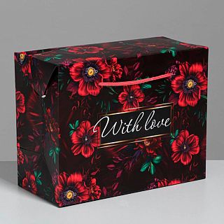 Пакет-коробка подарочный Дарите Счастье With love, 23 x 18 x 11 см фото