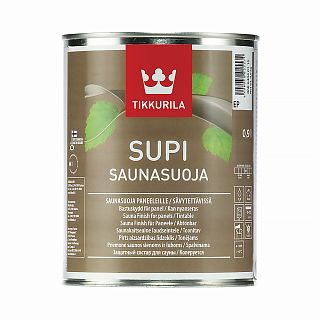 Лак для саун полуматовый Supi Saunasuoja (Супи Саунасуоя) TIKKURILA 2,7 л бесцветный (база EP) фото