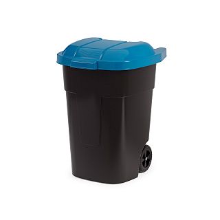 Бак для мусора Альтернатива, на колесах, 65 л, черно-синий фото
