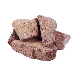 Камни для бани Банные штучки Кварцит малиновый, обвалованные, средняя фракция, 20 кг фото