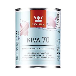 Лак акрилатный для мебели глянцевый Kiva 70 (Кива 70) TIKKURILA 0,9 л бесцветный (база EP) фото