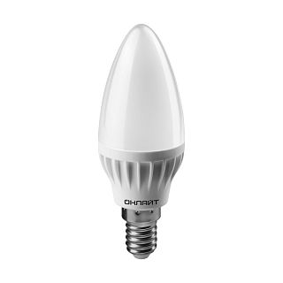 Лампа светодиодная LED матовая Онлайт, E14, C37, 8 Вт, 2700 K, теплый свет фото