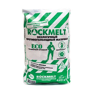 Антигололед Rockmelt Eco двойного действия с мраморной крошкой 20 кг фото
