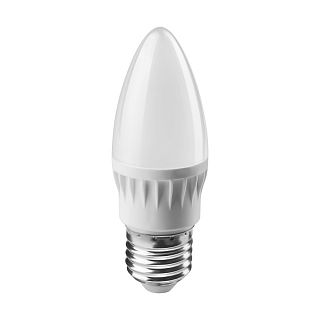 Лампа светодиодная LED матовая Онлайт, E27, C37, 6 Вт, 4000 K, холодный свет фото