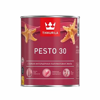Эмаль алкидная стойкая полуматовая Pesto 30 (Песто 30) TIKKURILA 2,7 л белая (база А) фото