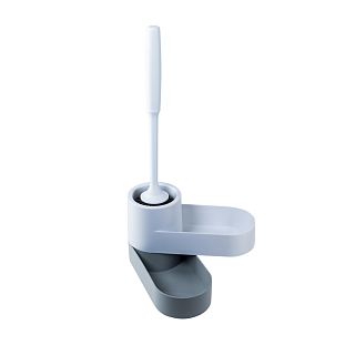 Туалетный набор Swensa Escape, ерш с поворотной подставкой, пластик, белый/серый фото