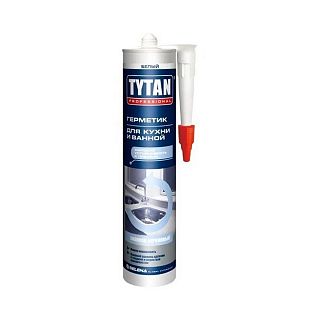 Герметик силиконакриловый для кухни и ванной Tytan Professional, 280 мл, белый фото