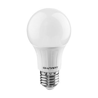 Лампа светодиодная LED Онлайт, E27, A60, 10 Вт, 2700 K, теплый свет фото