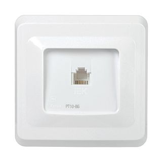 Розетка телефонная встраиваемая RJ11 IEK Вега, IP20, белая фото