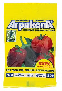 Удобрение Агрикола 3 для томатов, перцев, баклажанов, 50 г фото