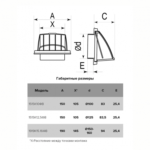 Выход стенной вытяжной Era 1515К10ФВ беж, 150 x 150 мм, с обратным клапаном, с фланцем D 100 мм фото