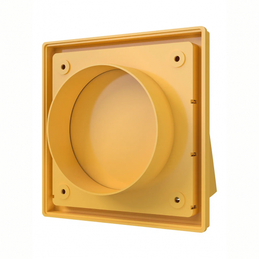 Выход стенной вытяжной Era 1515К10ФВ беж, 150 x 150 мм, с обратным клапаном, с фланцем D 100 мм фото