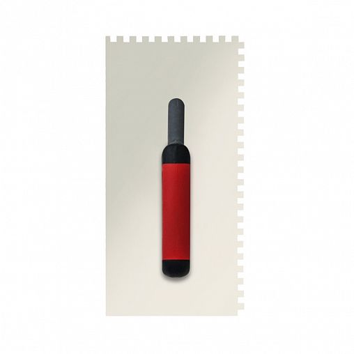 Гладилка зубчатая Beorol, нержавеющая сталь, двухкомпонентная ручка, 270 x 130 мм, зуб 6 x 6 мм фото