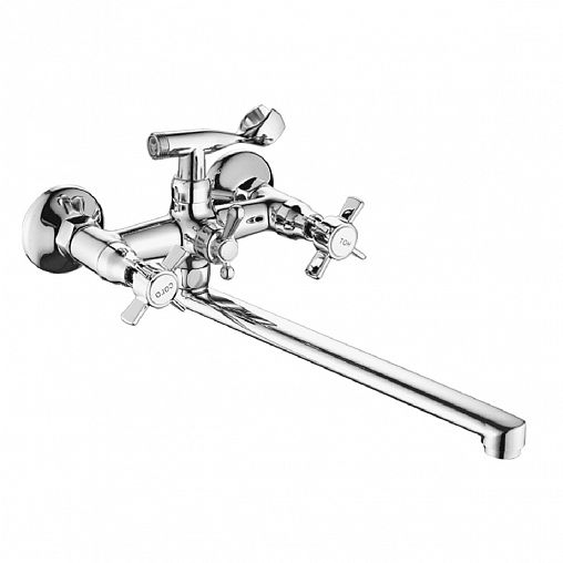 Смеситель для ванны с душем Fashun A2124, с длинным изливом, хром фото