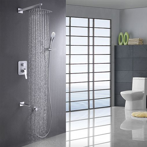 Душевая система Lemark Melange LM4922CW, встраиваемая, однорычажная, белая/хром фото