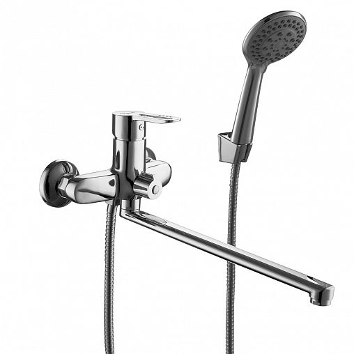 Смеситель для ванны с душем PLStart PD22073, с длинным изливом, хром фото