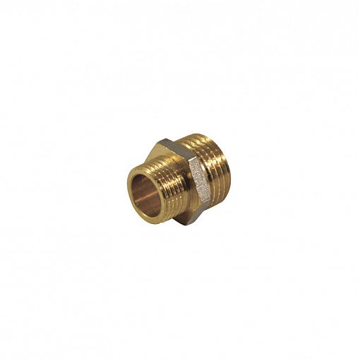 Ниппель латунный переходной СТМ с наружной резьбой 1/2" x 3/8" фото