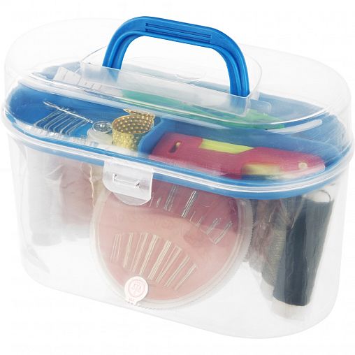 Набор для шитья Рыжий кот (ножницы, иголки, нитки), 57 предметов фото