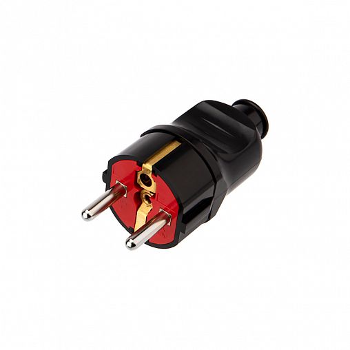 Вилка прямая Rexant Евро, с заземлением, 16 A, черная фото